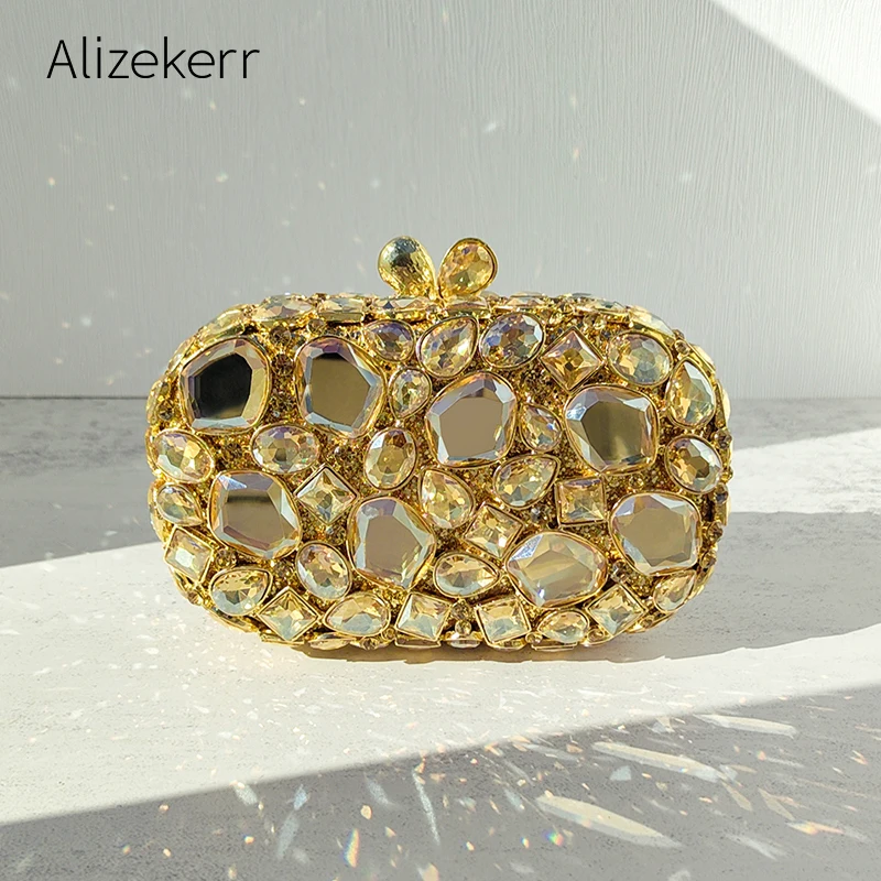 Luxury Bags Made - Alizekerr Glass Crystal Evening Bags Women