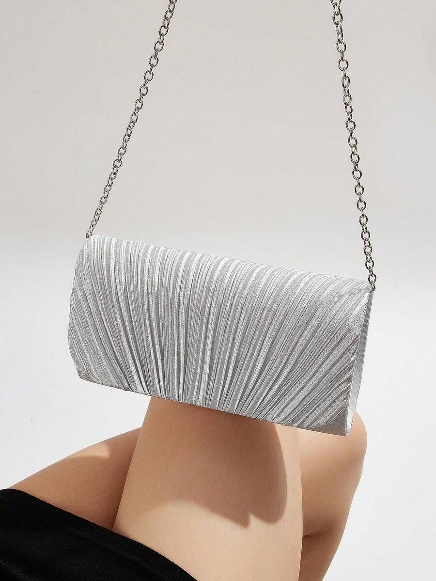 Womens Pleated Satin Mini Flap - огляд і ціна Mini Bag Evening Clutch
