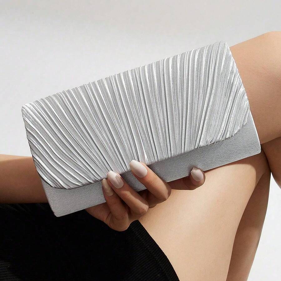 Womens Pleated Satin Mini Flap - огляд і ціна Mini Bag Evening Clutch