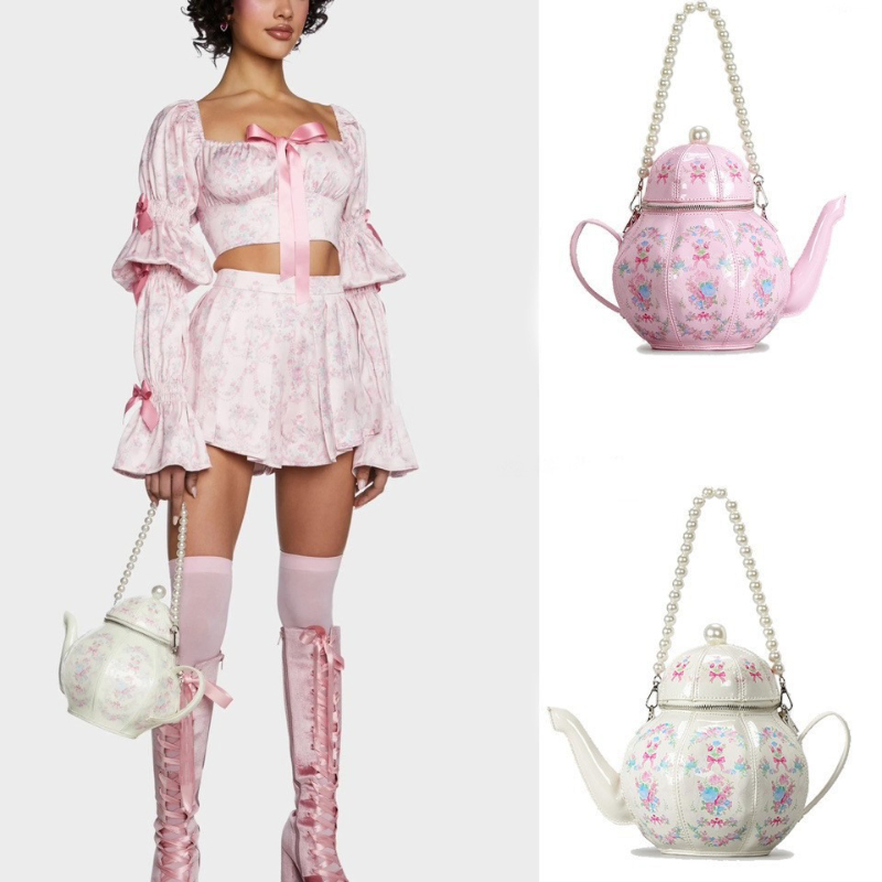 Pearl Chain Teapot Crossbody B - огляд і ціна Luxury Bags On Sale