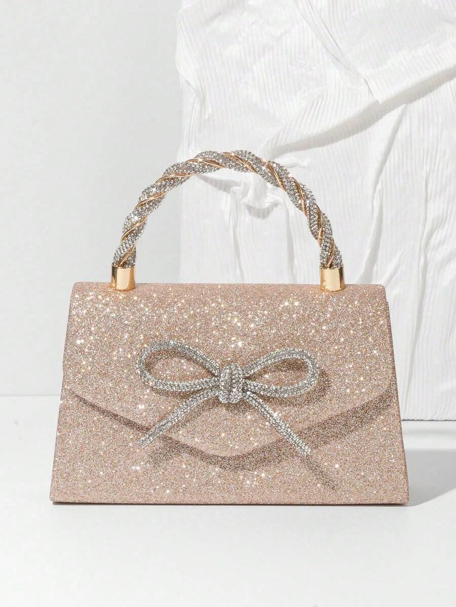Glitter Rhinestone Bow Clutch  - огляд і ціна Mini Bag Evening Clutch