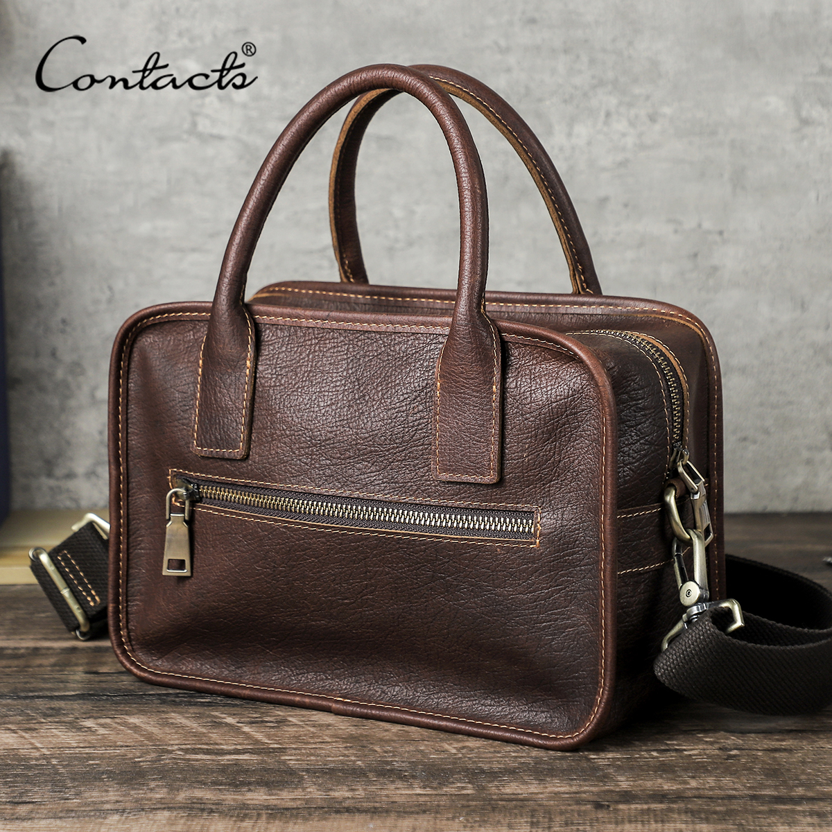 CONTACT'S Genuine Leather Men  - огляд і ціна Luxury Bags Sling