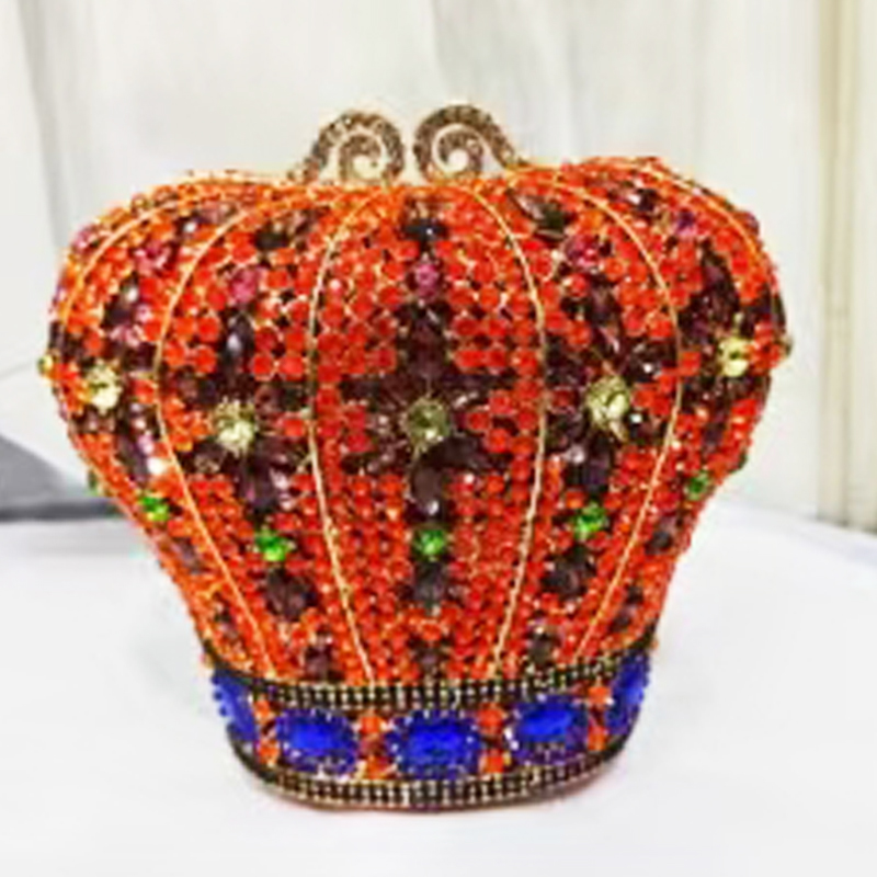 Crown Orange Big Rhinestone Ev - огляд і ціна Mini Bag Evening Clutch